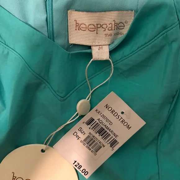 NWT Keepsake The Label Fit And Flare Side Cutout Dress Aquamarine Medium Flirty - Picture 11 of 12